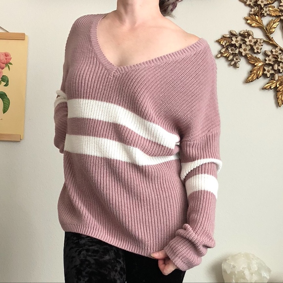 Pink Rose Vintage Cozy Knit Sweater 